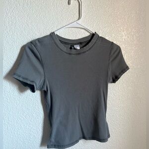 H&M Charcoal Short Sleeve Ribbed Tee